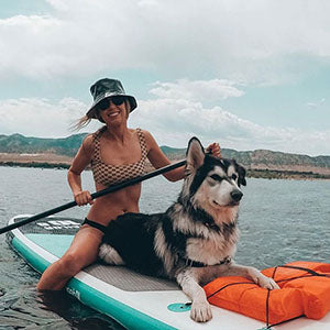 paddleboarding with dog